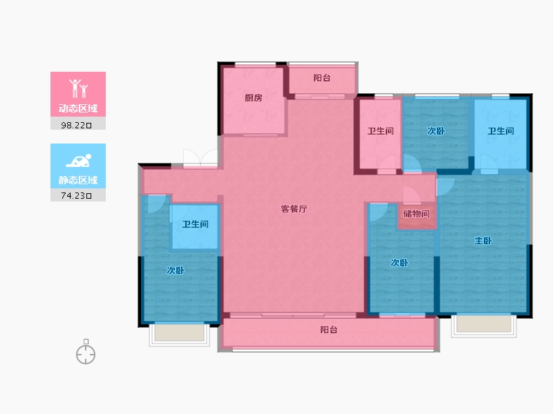 陕西省-西安市-御锦城-156.85-户型库-动静分区