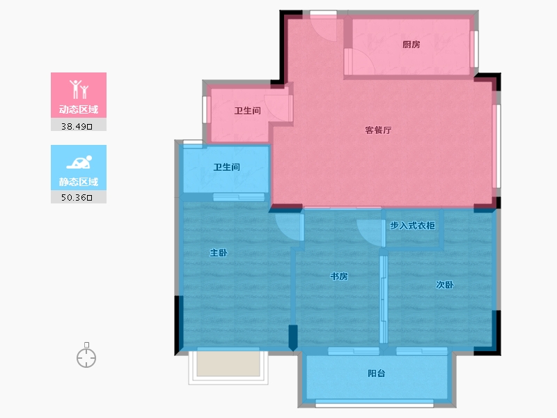 浙江省-金华市-玉竹雅院-80.80-户型库-动静分区