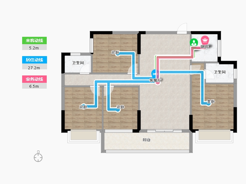 湖南省-永州市-望阳小区-102.68-户型库-动静线