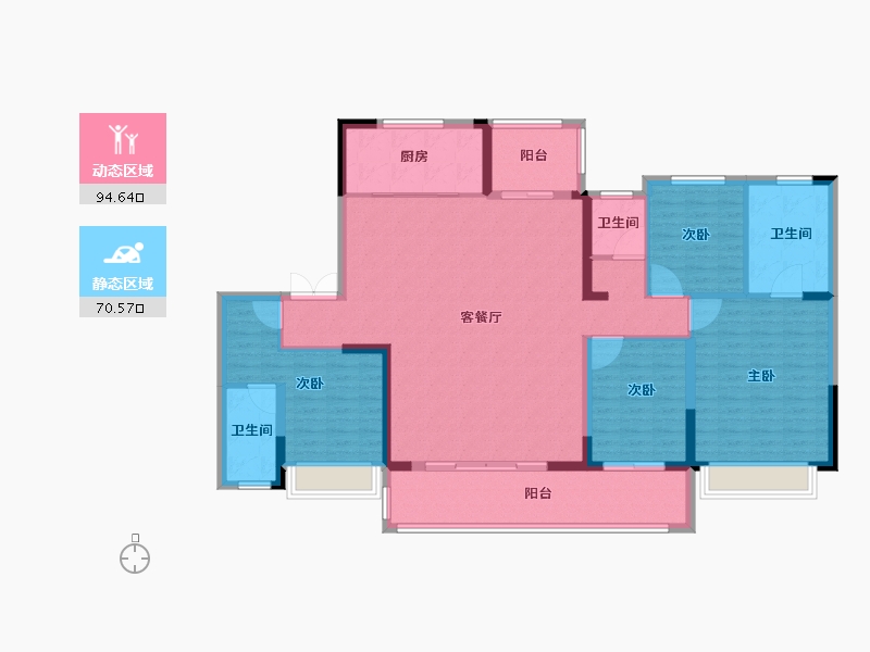 江苏省-南京市-玖宸府-150.41-户型库-动静分区