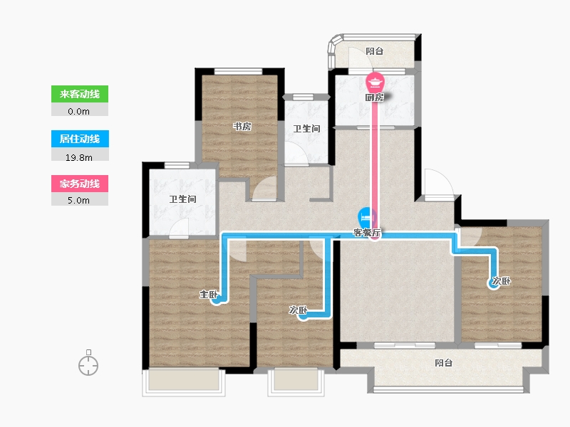 浙江省-绍兴市-中国铁建嵊星湾-126.67-户型库-动静线