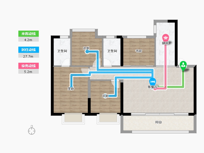 江苏省-南京市-颐居·华发颐和四季府-102.40-户型库-动静线