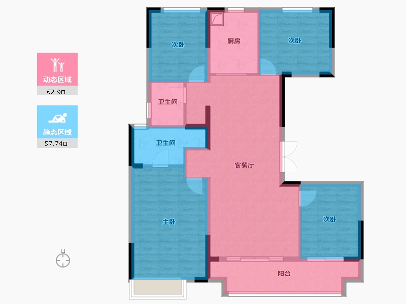 浙江省-绍兴市-天樾东府-108.80-户型库-动静分区