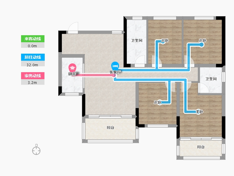 四川省-宜宾市-鑫洋·央玺-99.65-户型库-动静线