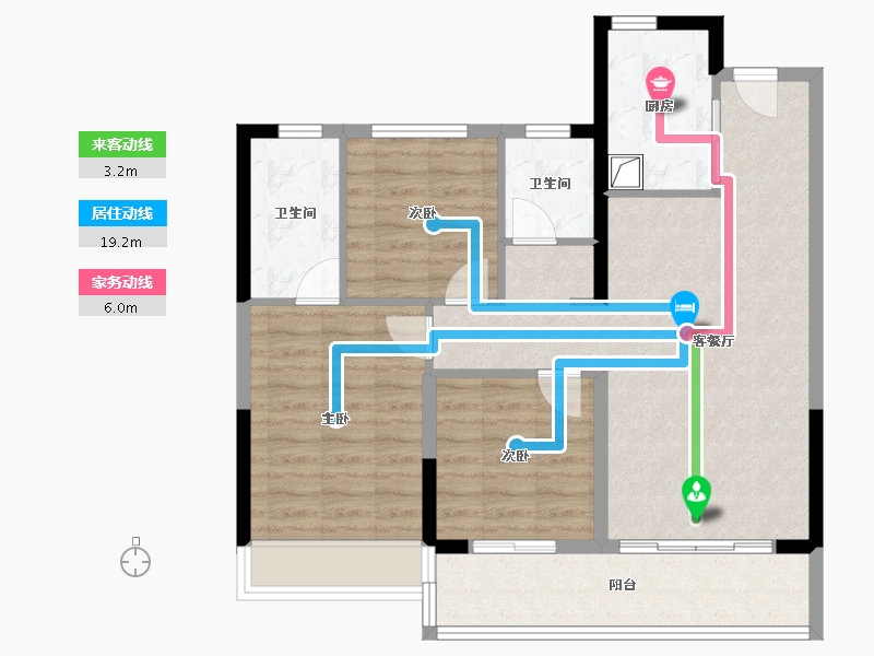 浙江省-绍兴市-金辉象屿观澜云庭-84.00-户型库-动静线