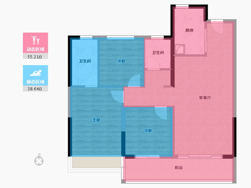 浙江省-绍兴市-金辉象屿观澜云庭-84.00-户型库-动静分区