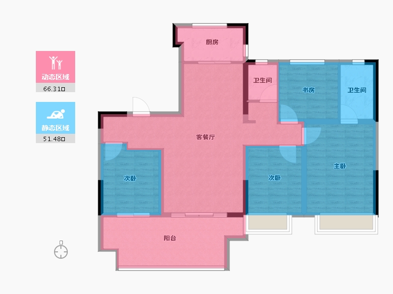 河南省-周口市-安钢正商御湖宽境-106.00-户型库-动静分区