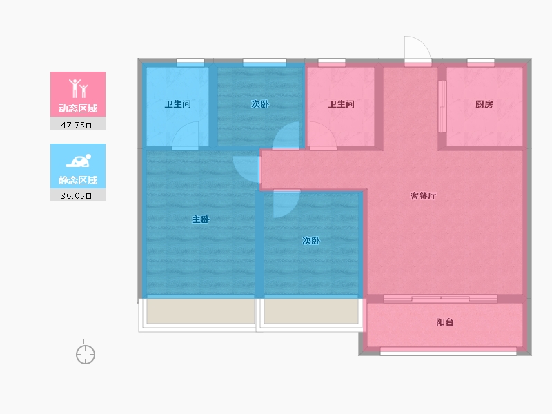 浙江省-杭州市-春棠澜府-78.40-户型库-动静分区