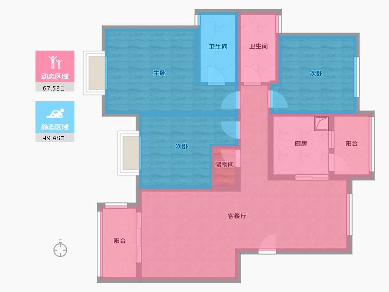 天津-天津市-新尚园-118.50-户型库-动静分区