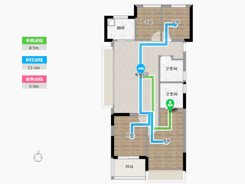 浙江省-杭州市-荷禹宸府-84.34-户型库-动静线