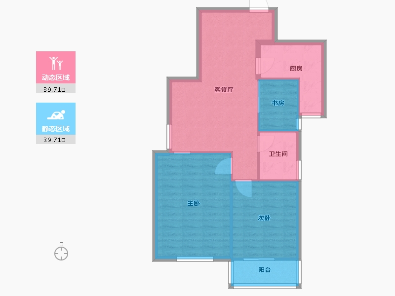 江苏省-南京市-春江新城新河苑二期-B区-72.00-户型库-动静分区