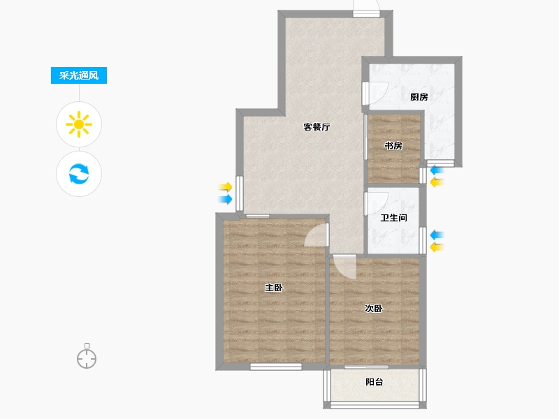 江苏省-南京市-春江新城新河苑二期-B区-72.00-户型库-采光通风