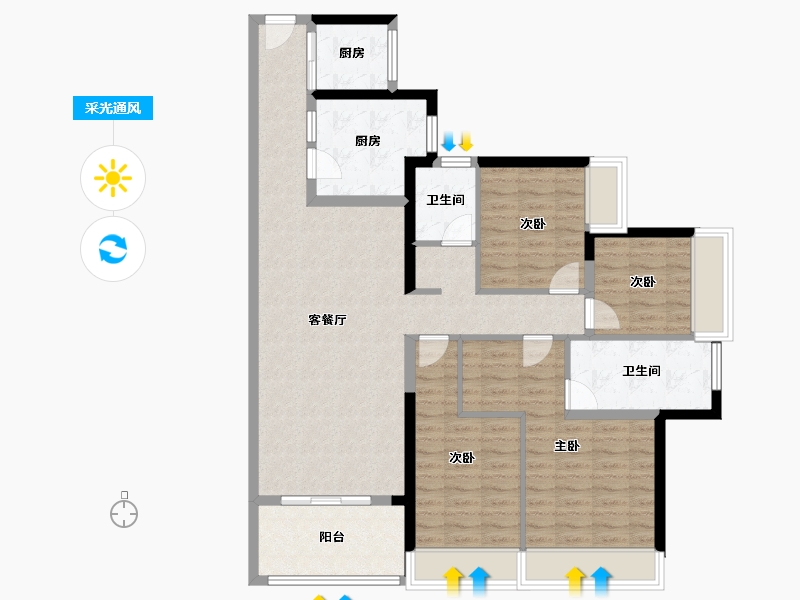 广东省-广州市-珠江天郦-112.01-户型库-采光通风