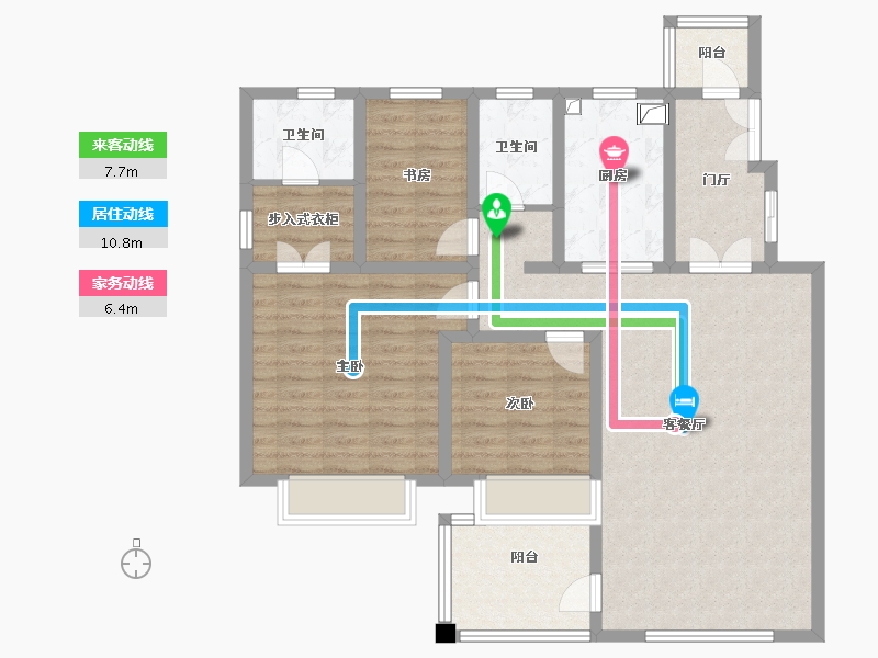 新疆维吾尔自治区-克拉玛依市-融合家园-107.28-户型库-动静线