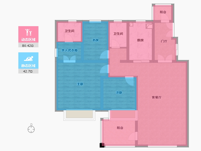 新疆维吾尔自治区-克拉玛依市-融合家园-107.28-户型库-动静分区