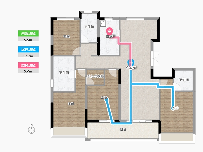 浙江省-杭州市-滨江·枫汀云邸-128.49-户型库-动静线