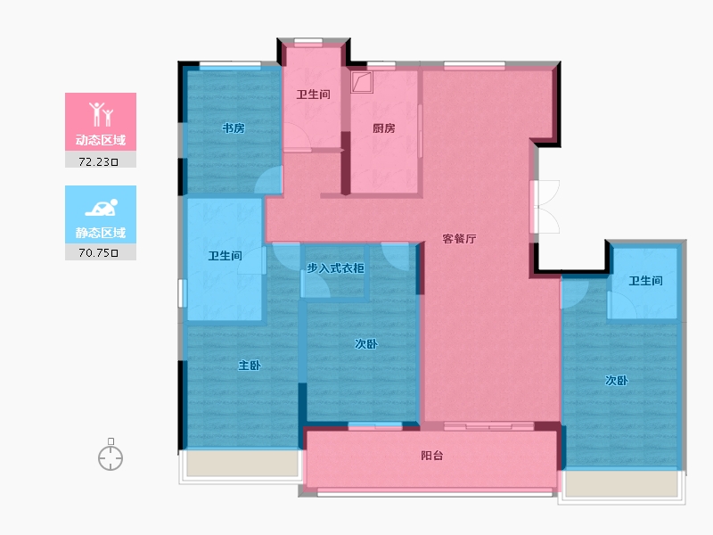 浙江省-杭州市-滨江·枫汀云邸-128.49-户型库-动静分区