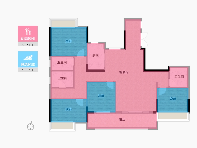 福建省-福州市-榕发江墘云筑-112.81-户型库-动静分区