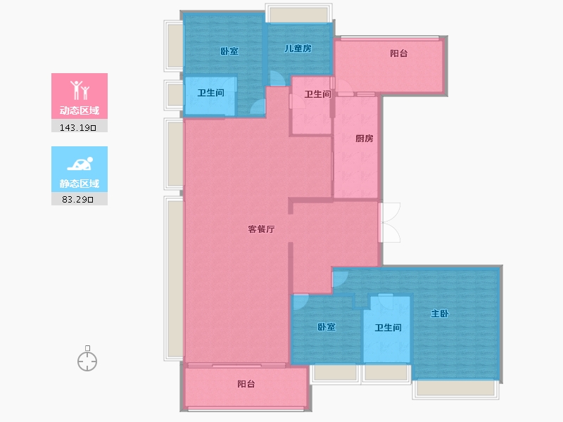 广东省-深圳市-中洲湾·迎海-208.86-户型库-动静分区