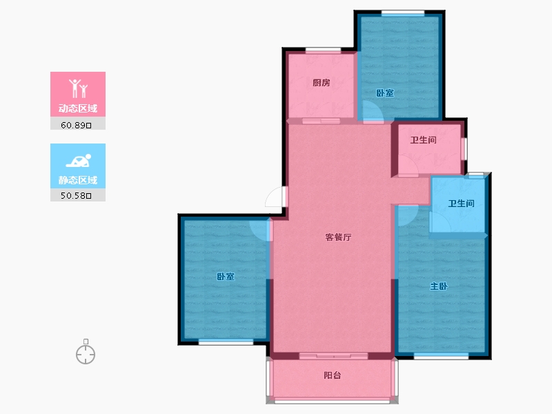 山西省-吕梁市-悦·东方-100.06-户型库-动静分区