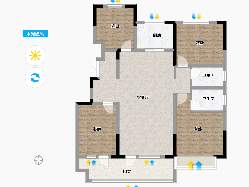 山东省-滨州市-丽景华府-112.01-户型库-采光通风