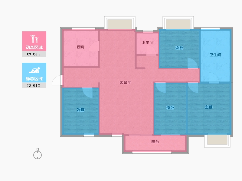 福建省-龙岩市-交发龙岩风景-118.38-户型库-动静分区