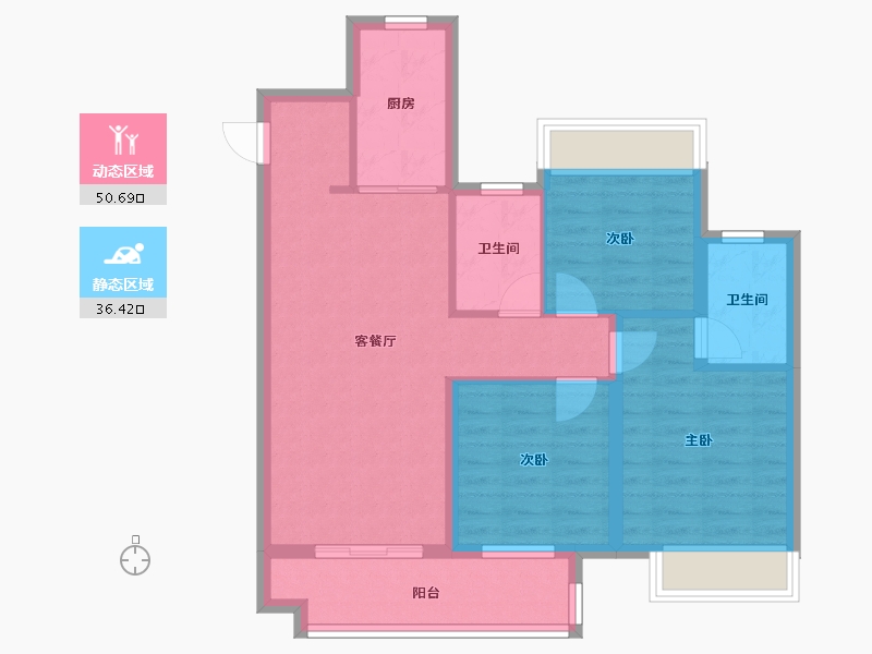 安徽省-合肥市-中海上东区-90.80-户型库-动静分区