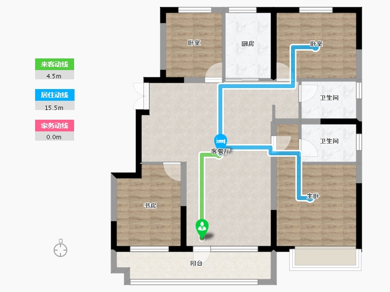 山东省-聊城市-孟达·水樾澜庭-103.15-户型库-动静线