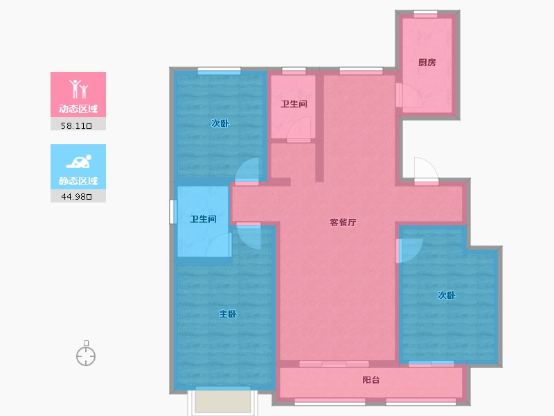 河北省-保定市-汇元玖號院-90.94-户型库-动静分区