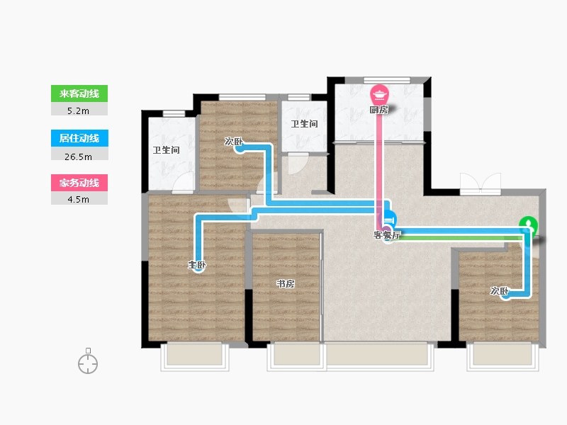 河北省-保定市-吾悦·花园城-103.00-户型库-动静线