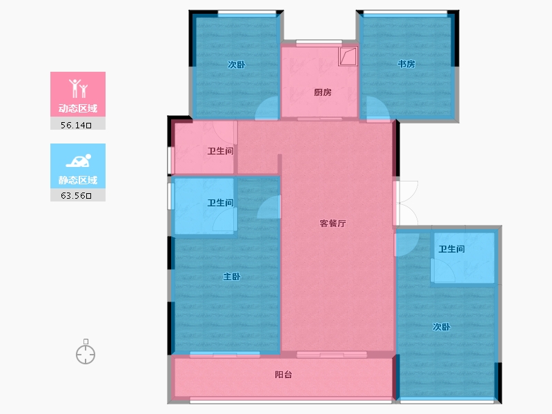 浙江省-杭州市-杭房·湖著观邸-108.89-户型库-动静分区