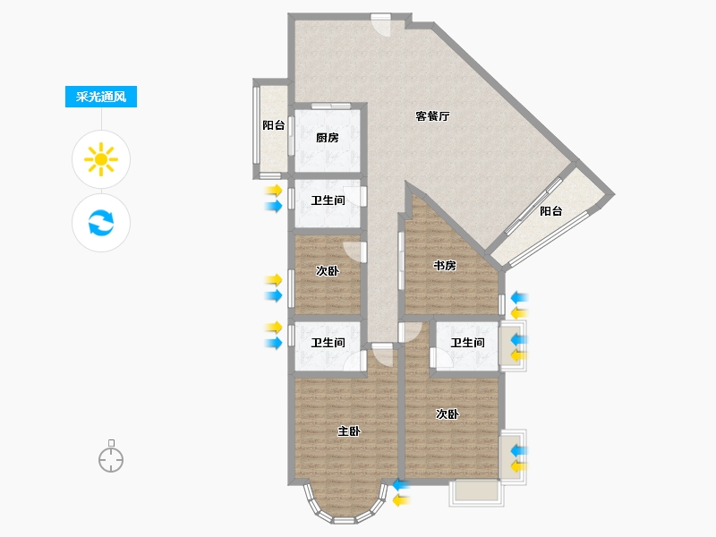 广东省-佛山市-丽雅苑-北区-148.56-户型库-采光通风