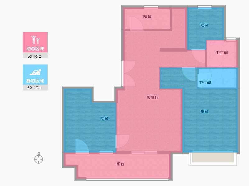 山东省-临沂市-儒辰玉兰公馆A区-110.00-户型库-动静分区