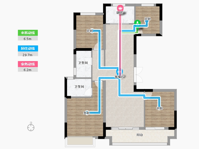 浙江省-绍兴市-天樾东府-103.58-户型库-动静线