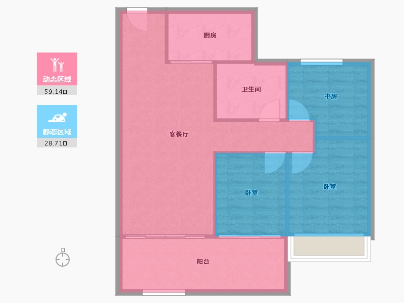 湖北省-襄阳市-华侨城天鹅堡-80.58-户型库-动静分区