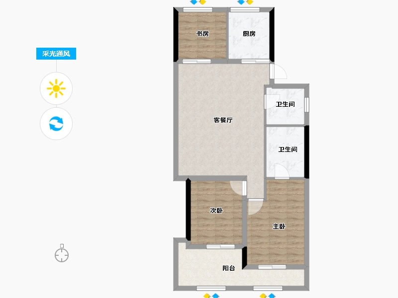 浙江省-温州市-未来城壹号-83.72-户型库-采光通风