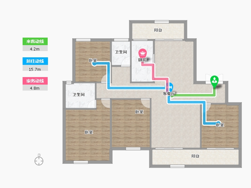 湖南省-长沙市-青竹湖曦园-133.93-户型库-动静线