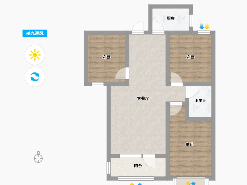 河北省-衡水市-信和荣景园-82.78-户型库-采光通风