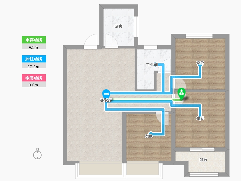 河北省-沧州市-瀛洲瑞府-84.80-户型库-动静线