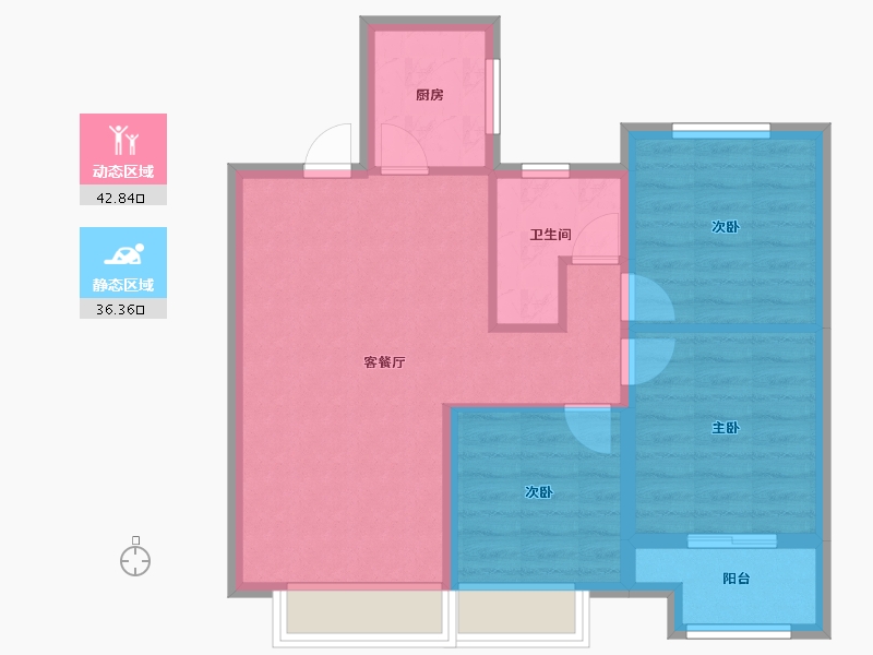 河北省-沧州市-瀛洲瑞府-84.80-户型库-动静分区