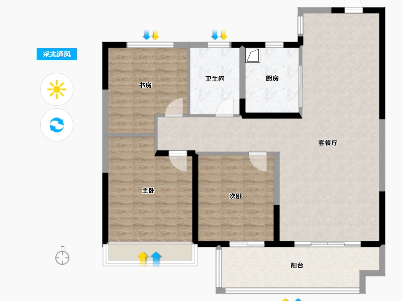 河南省-安阳市-利源·光明壹号-112.00-户型库-采光通风