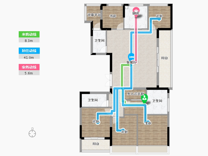 浙江省-杭州市-潮观揽月轩-144.04-户型库-动静线