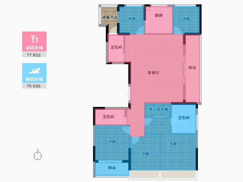 浙江省-杭州市-潮观揽月轩-144.04-户型库-动静分区