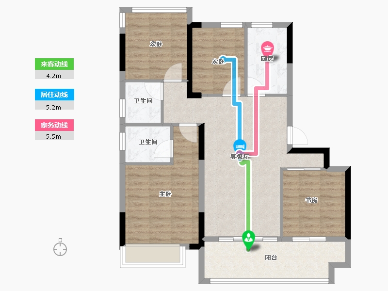 安徽省-合肥市-文一桃李轩-90.00-户型库-动静线