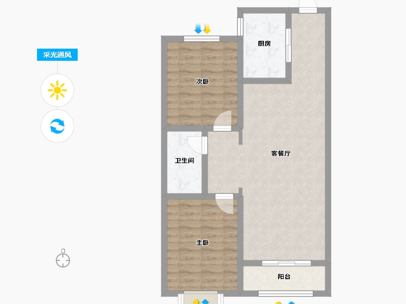 河北省-保定市-汇元玖號院-73.45-户型库-采光通风