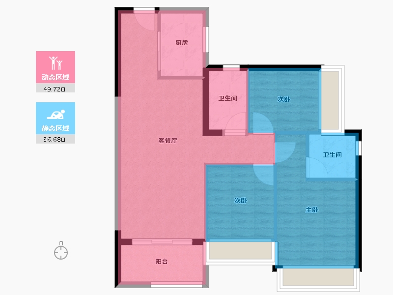 广东省-深圳市-里城玺樾山花园三期-78.00-户型库-动静分区