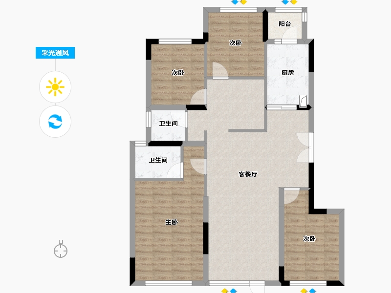 四川省-成都市-建发天府养云-105.83-户型库-采光通风