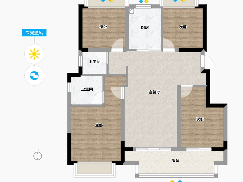 江苏省-常州市-半岛观澜-88.51-户型库-采光通风