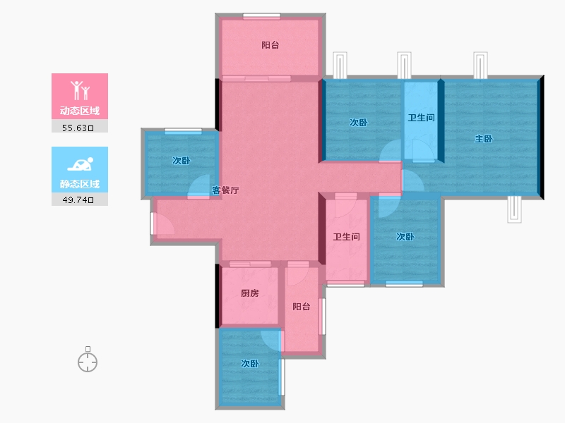 广东省-湛江市-瑞云城市花园-92.38-户型库-动静分区