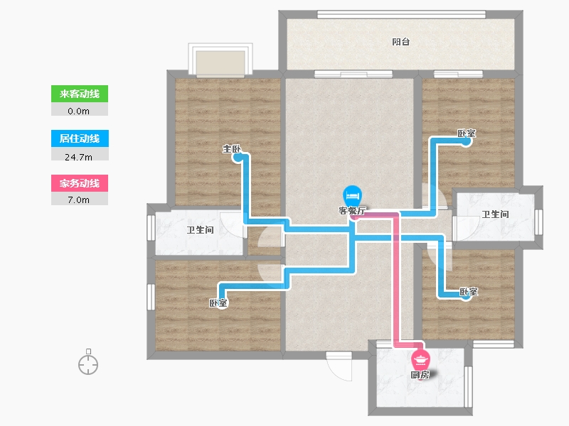 湖南省-郴州市-金麟府-103.55-户型库-动静线